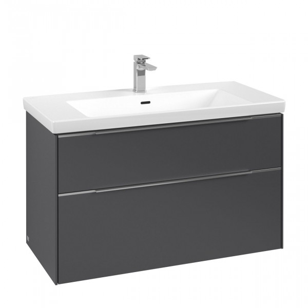 Villeroy & Boch Subway 3.0 wastafelonderkast 97.3x57.9cm 2 lades Graphite c57000vr