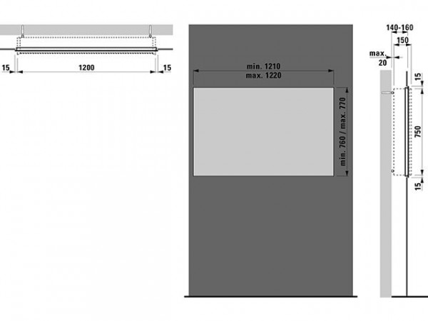 Cadre de montage aluminium Laufen Frame 25 (H4088809000001)