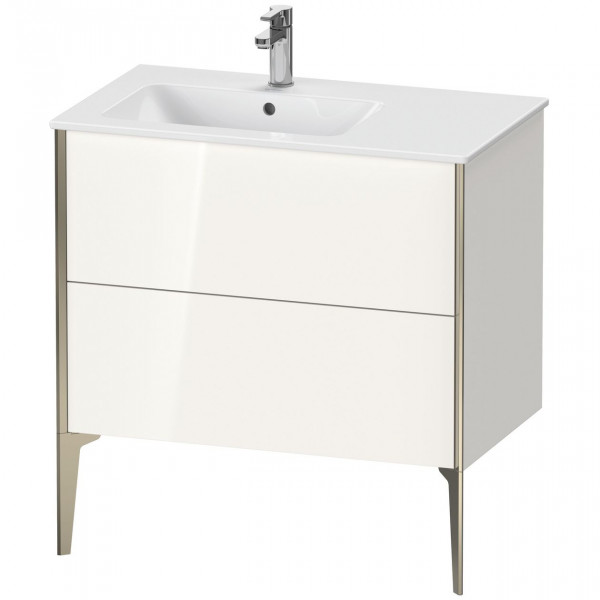 Meuble Pour Lavabo Encastrable Duravit XViu 2 tiroirs, pour lav. gauche ME 810mm Blanc brillant/Champagne XV44860B122