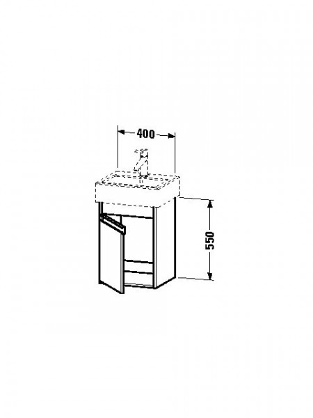 Duravit Ketho Wastafelonderkast 40x32x55cm Standaard greep spaanplaat Basalt Mat KT6630L4343