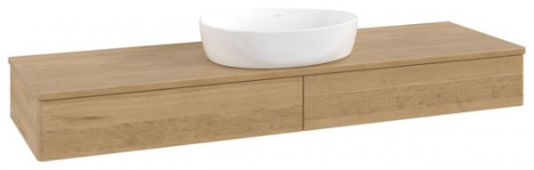 Wastafelmeubel Voor Opzet Waskom Villeroy en Boch Antao 1600x190x500mm Honey Oak