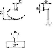 Ideal Standard Handdoekring IOM SQUARE Chroom