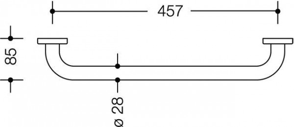 Hewi Handdoekenrek Serie 477 hoekige bar met roosjes 457 mm