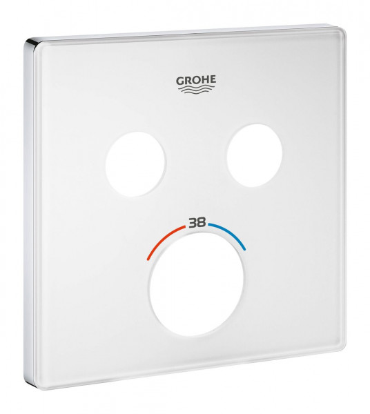 Rosace Grohe pour thermostat encastré SmartControl carré 2 boutons-poussoirs Blanc Lune 49040LS0