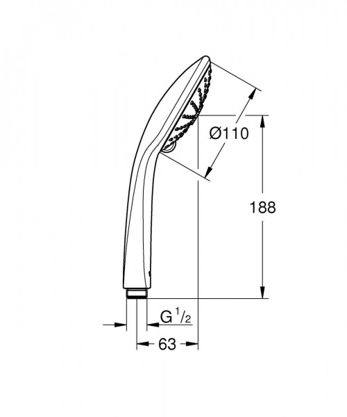 Grohe Handdouche Euphoria 110 Euphoria massage 1/2 met debietregelaar 27239000