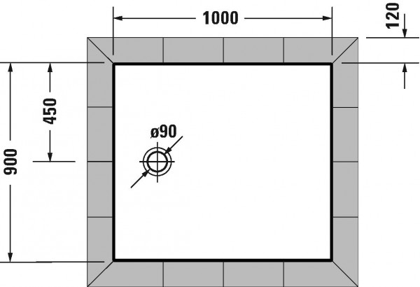 Duravit Douchebak Rechthoekig Tempano 1000 x 900 mm Wit