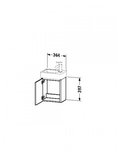 Duravit Wastafelmeubel XSquare voor 072438, 397x364x240mm