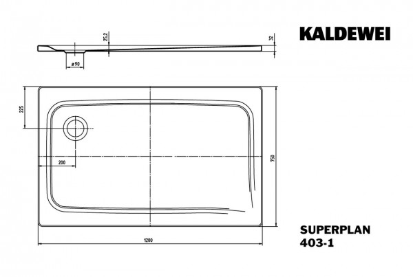 Kaldewei Douchebak Rechthoekig Mod.403-1 Superplan (430300010)
