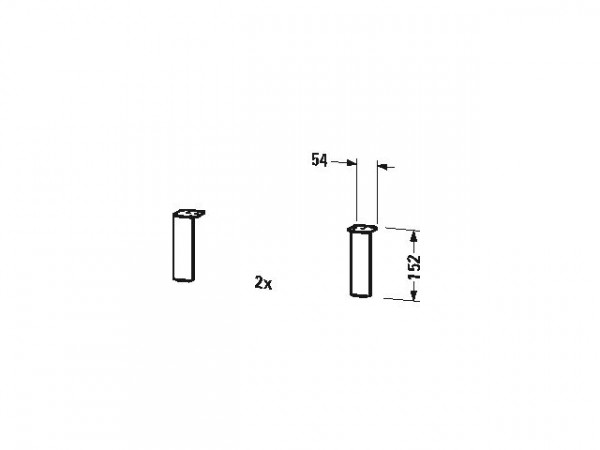 Duravit Meubelpoten Universal Mat aluminium UV999100000