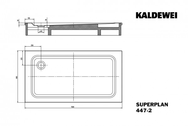 Kaldewei Douchebak Rechthoekig Mod.447-2 Superplan XXL (443635000)
