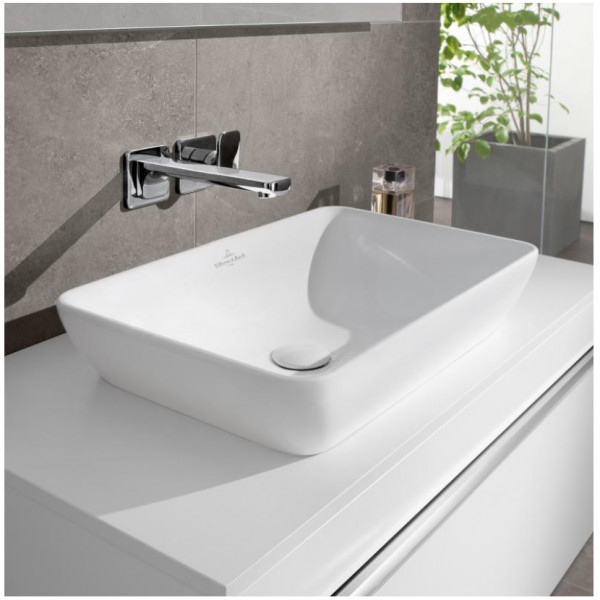 Vasque à poser semi-encastrée Villeroy et Boch Venticello 550x360x170mm Blanc Alpin Standard