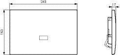 Ideal Standard Bedieningspaneel SEPTA PRO E2 243x163x17mm Chroom 1-toets spoeling