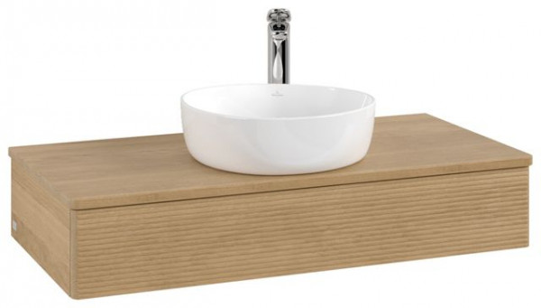 Wastafelmeubel Voor Opzet Waskom Villeroy en Boch Antao 1 lade 1000x190x500mm Honey Oak