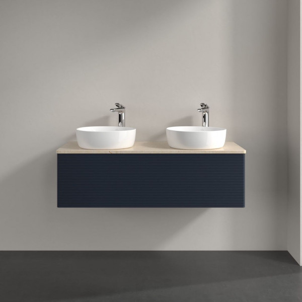 Dubbel Wastafelmeubel Villeroy en Boch Antao 1200x360x500mm Midnight Blue Matt Lacquer/Boticcino