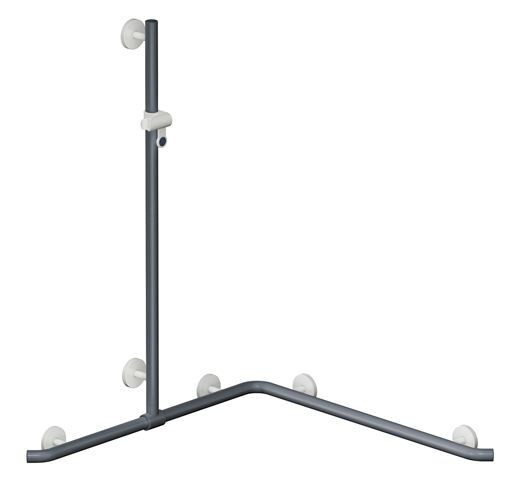 Barre d'appui Hewi System 800 K sur mesure avec barre de douche Anthracite 950.35.3S91 92