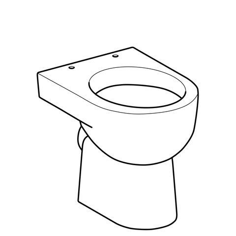 Geberit Staand Toilet Renova Met Rand Platte bodem 355x410x475mm Wit