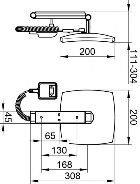 Scheerspiegel Met Licht Keuco Ilook_move wandgemonteerd, vierkant/verlicht model met trekkoordsch...