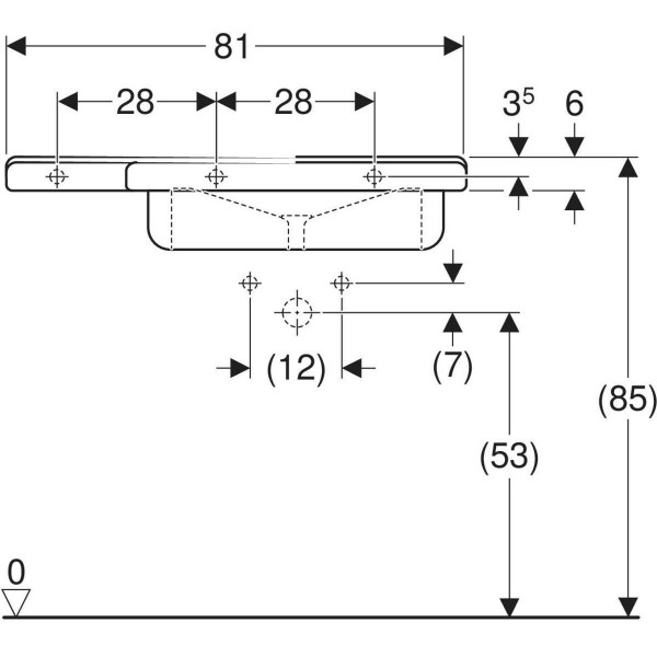 Geberit Invaliden Wastafel Renova Comfort Alpenwit