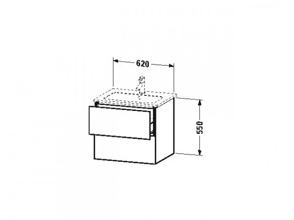 Duravit Wastafelmeubels L-Cube voor 233663 481x620x550mm