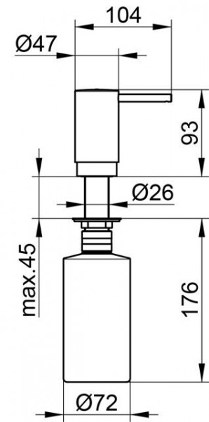 Zeepdispenser Inbouw Keuco Elegance 93mm