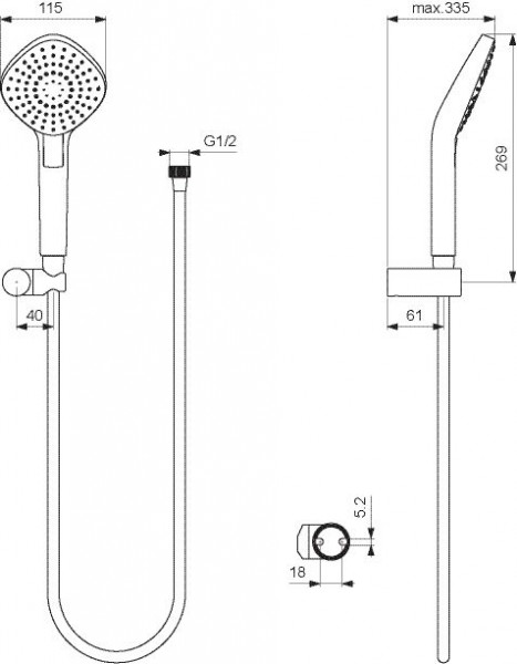 Ideal Standard Doucheset IdealRain Evo Chroom