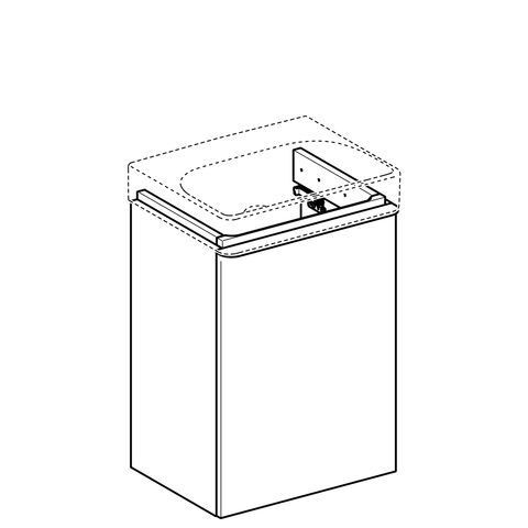 Geberit Smyle Square fonteinonderbouwkast 1 deur 44.2x61.7x35.6cm rechts mat lava 500.350.jk.1