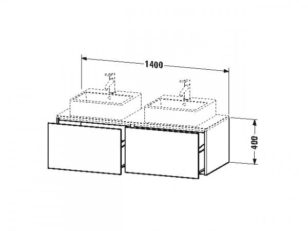 Duravit Wastafelmeubel Hangend XSquare voor beide zijden 1400 mm