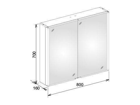 Spiegelkast Keuco Royal Match 800x700x1,60mm