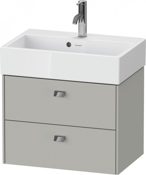 Meuble Pour Lavabo Encastrable Duravit Brioso Compact, 2 tiroirs, poignée chrome, pour Lav. Vero Air 584mm Gris béton mat BR432801007