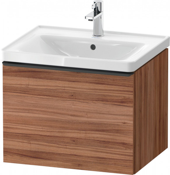 Meuble Pour Lavabo Encastrable Duravit D-Neo tiroir poignée diamant noir pour Lav. D-Neo 584mm Noyer naturel DE42490BD790000