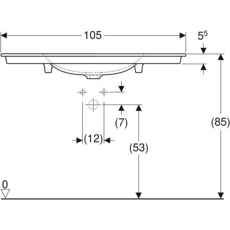 Meubelwastafel Geberit ONE 1050x480mm Wit KeraTect