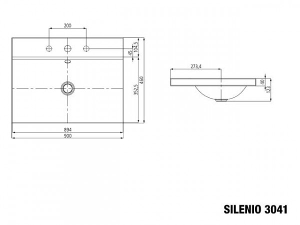 Countertop wastafel Kaldewei , model 3041 met overloop Silenio (904006003)