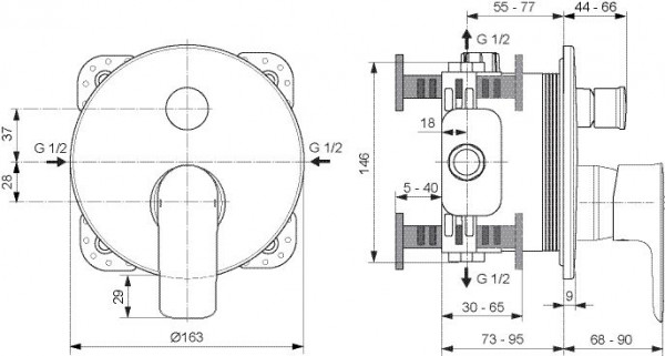 Ideal Standard Opbouwkraan met omsteller Connect Air A7057AA