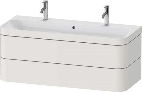 Meuble et lavabo Duravit Happy D.2 Plus Vasque double 2x1 trou Aménagement intérieur Erable 1175mm Blanc Nordique