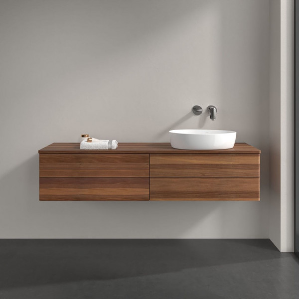 Wastafelmeubel Voor Opzet Waskom Villeroy en Boch Antao 1600x360x500mm Warm Walnut