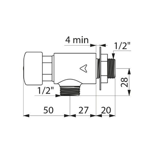 Delabie Handgreep TEMPOSTOP  Longueur de bec 50 mm 748626