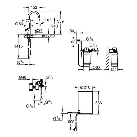 Grohe Red Mono Kokend Water Kraan ketel M formaat 30085001