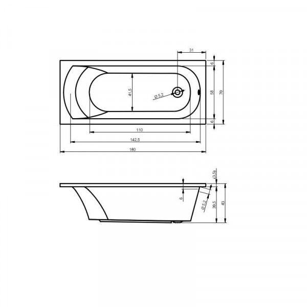 Riho Whirlpool Rechthoekig Miami 750x800x1600mm Wit