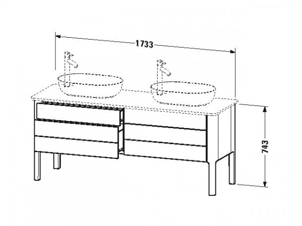 Duravit Wastafelmeubels Luv Staand 743x1733x570mm