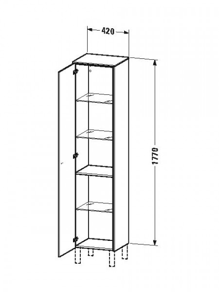 Duravit Hoge Badkamerkast Brioso 1770x360mm