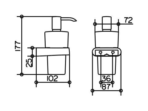 Glazen reserveonderdeel voor de Keuco Elegance zeepdispenser voor wandmontage