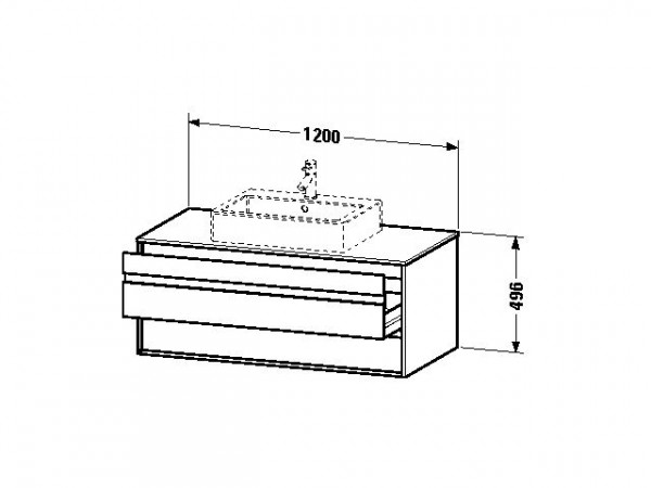 Duravit Ketho Wastafelonderkast 120x55.1x49.6cm Standaard greep met softclose spaanplaat Basalt Mat KT665604343