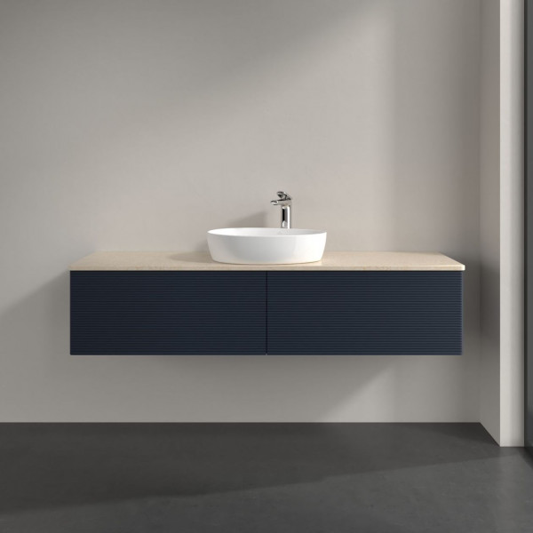 Wastafelmeubel Voor Opzet Waskom Villeroy en Boch Antao 1600x360x500mm Midnight Blue Matt Lacquer...