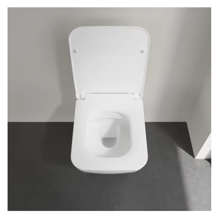 Carrée Abattant WC, Lunette WC Fermeture en Douceur, Fixation