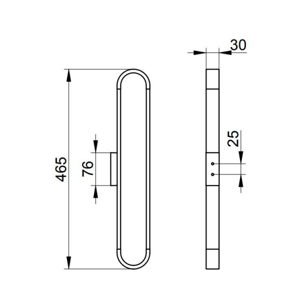 Keuco Handdoekring Edition 300 465x30mm Chroom