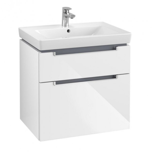 Villeroy & boch Subway 2.0 wastafelonderkast 63.7x59x45.4cm glossy white A91000DH