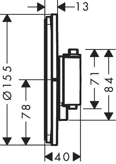 Hansgrohe Showerselect thermostaat inbouw v. 1 functie black chrome 15553340