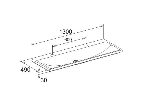 Keuco Meubelwastafel Royal Reflex 2 x 1 gat 1300x30x490mm Wit