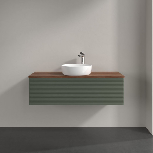 Wastafelmeubel Voor Opzet Waskom Villeroy en Boch Antao 1200x360x500mm Leaf Green Matt Lacquer/Wa...