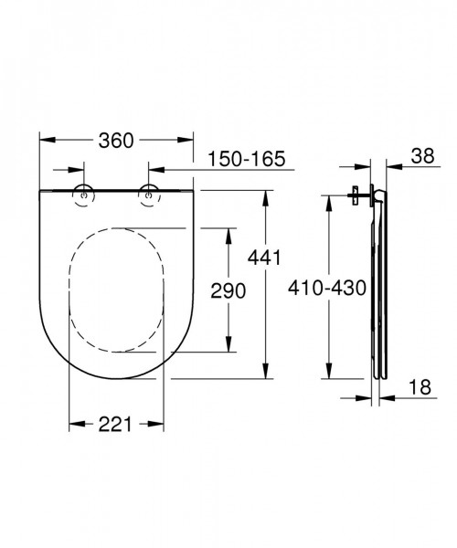 Softclose WC Bril Grohe Bau Keramik voor Bau keramische kom 39910000 Wit alpin